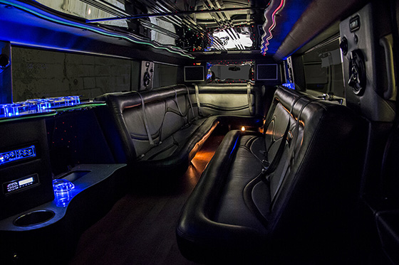 Cleveland Hummer H2 stretch limousine interior