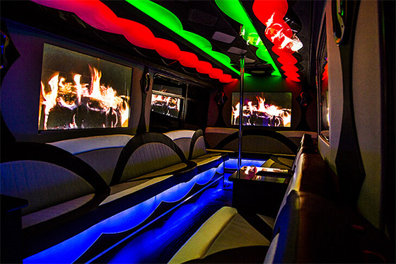 Cleveland party bus with mood lighting
