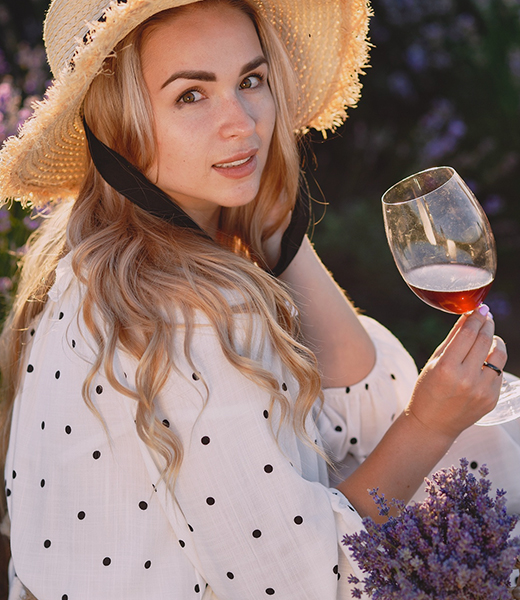  female drinking wine